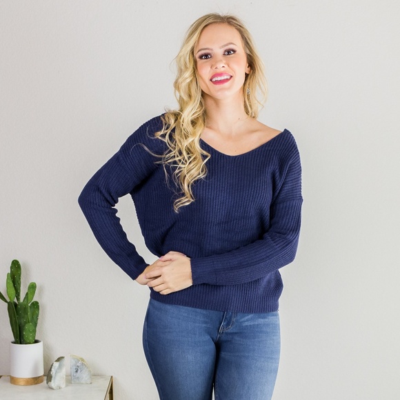 'What Knot To Love' Sweater - Navy - Picture 7 of 7